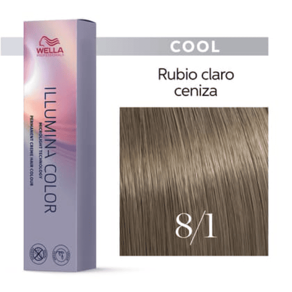 TINTE ILLUMINA COLOR 8/1 RUBIO CLARO CENIZA