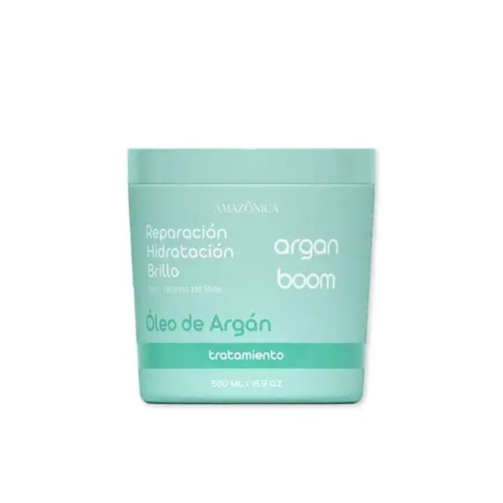 Tratamiento Capilar Argan Boom Amazônica Beleza 500ml – Mascarilla de Reparación Intensiva y Brillo Espejo