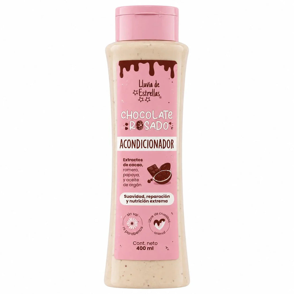 Acondicionador Chocolate Rosado Lluvia de Estrellas (400ml) | Reparación y Nutrición Extrema con Cacao y Aceite de Argán