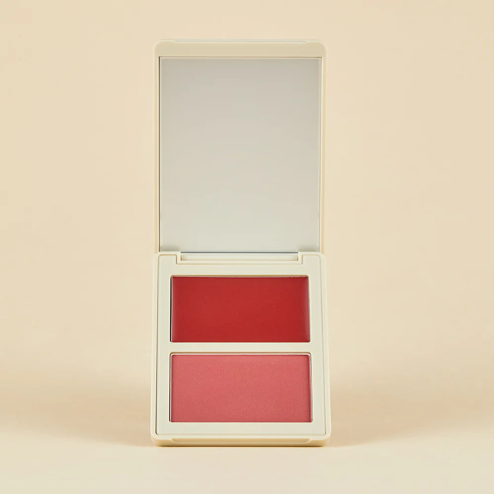 Dúo de Rubores en Crema Atenea | Paleta Compacta con Espejo | NIGHT CHERRY