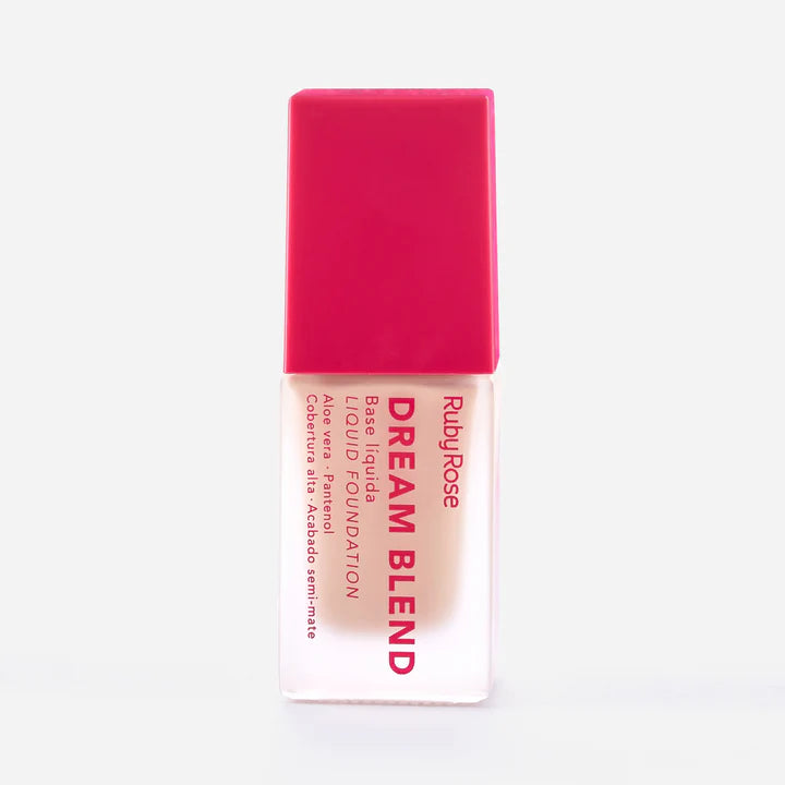 Base Líquida Ruby Rose Dream Blend F02 | Alta Cobertura y Acabado Semi-mate | 02