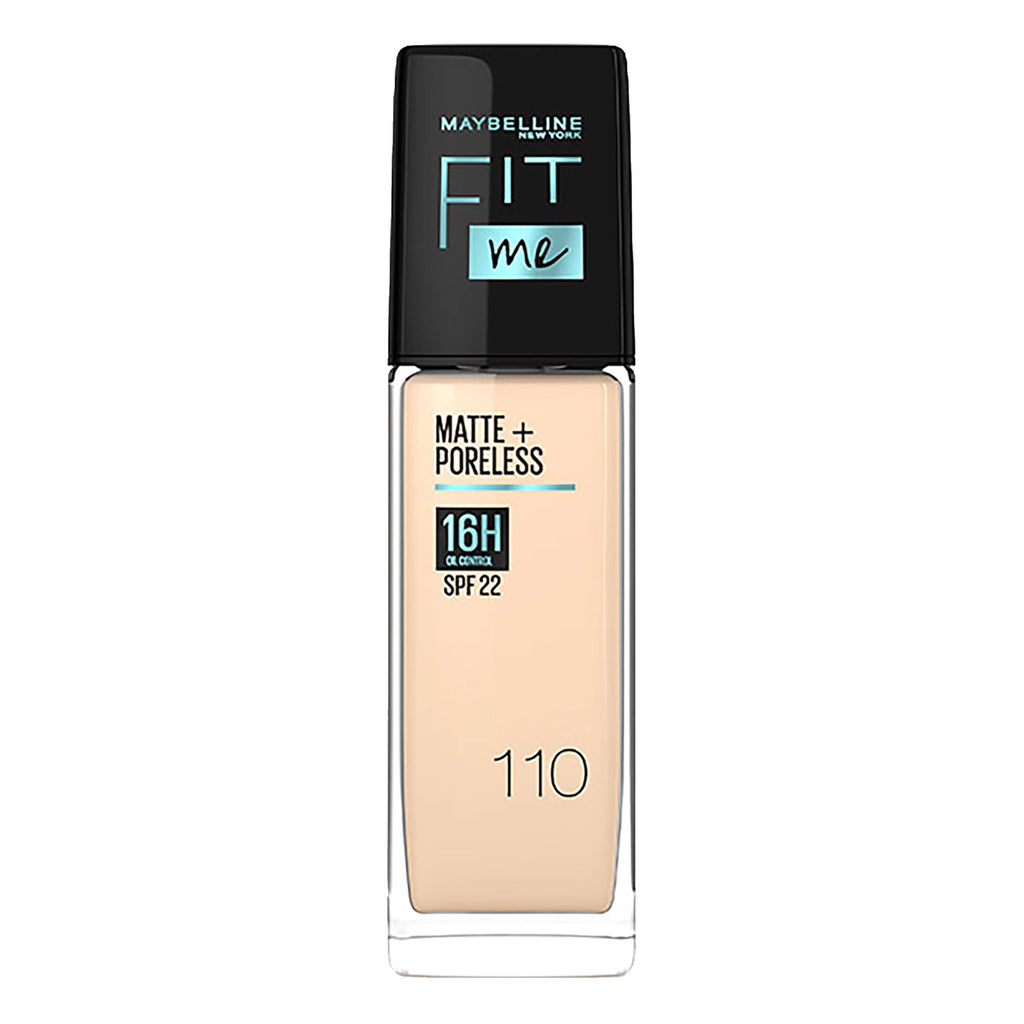 Base de Maquillaje Maybelline Fit Me Matte + Poreless | Tono 110 | 16H Control de Grasa y SPF 22