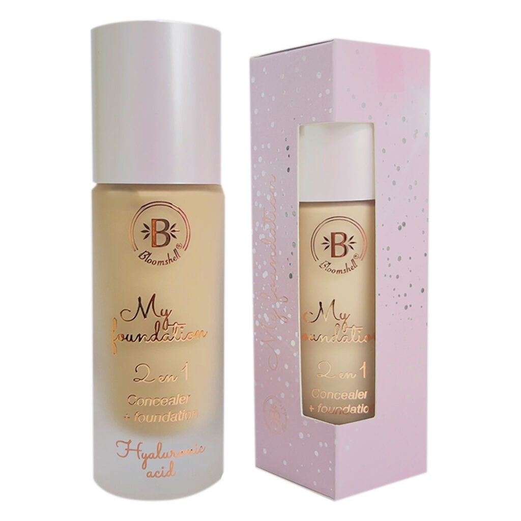 Base y Corrector 2 en 1 My Foundation Bloomshell | Tono 03 Nude con Ácido Hialurónico