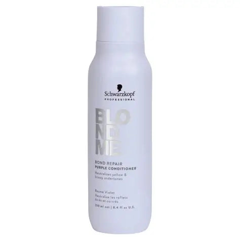 Acondicionador Matizador Schwarzkopf BLONDME Bond Repair Purple Conditioner (250ml) | Hidratación, Reparación y Neutralización de Tonos Amarillos