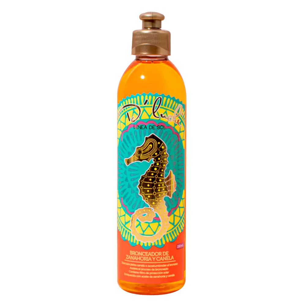 Bronceador D'Luchi Zanahoria y Canela 250ml | Acelerador de Bronceado Natural y Radiante