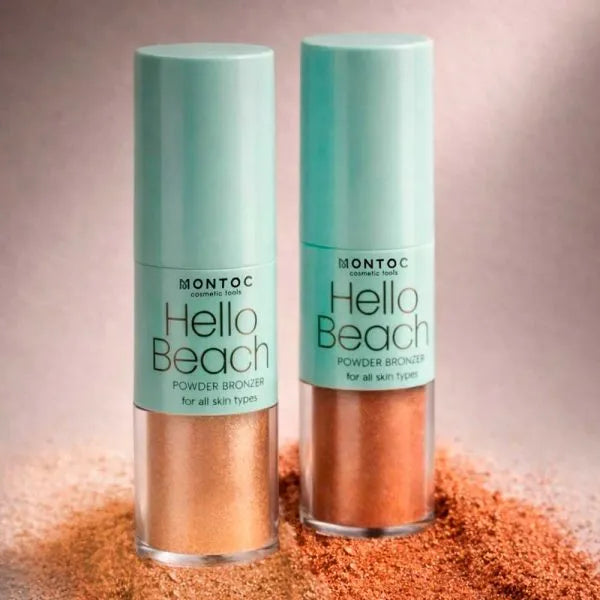 Montoc Hello Beach Powder Bronzer | Bronceador en Polvo Luminoso para un Glow Natural 3 g