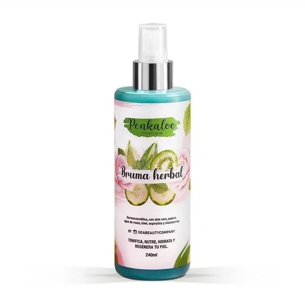 Bruma Herbal Penkaloe | Con Aloe Vera, Pepino, Agua de Rosas, Kiwi, Espirulina y Niacinamida | 240 ml