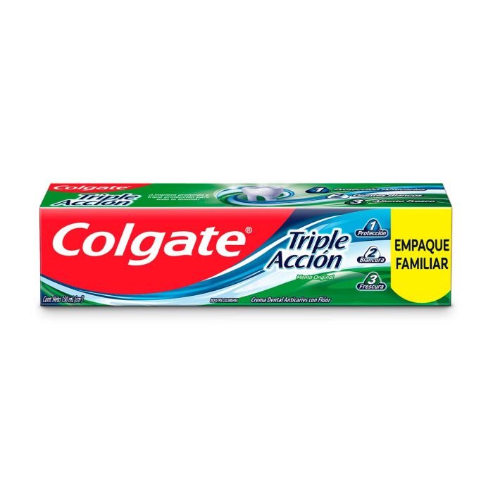 Crema Dental Colgate Triple Acción Menta Original Empaque Familiar 150 ml