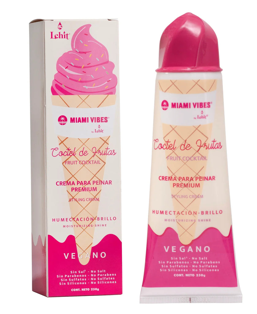 Crema para Peinar Coctel de Frutas Lehit 250g | Humectación y Brillo Vegano