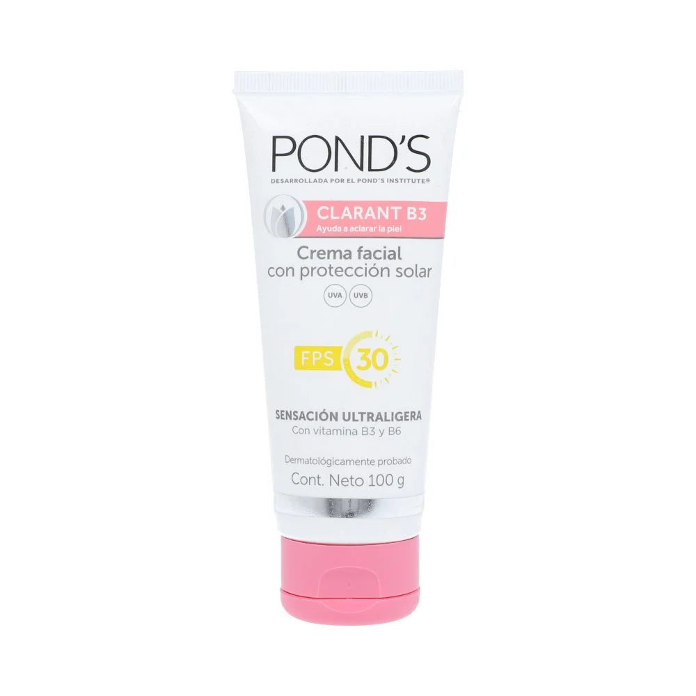 Pond's Crema Facial Clarant B3 Aclarante con Protección Solar FPS 30 | 100 g