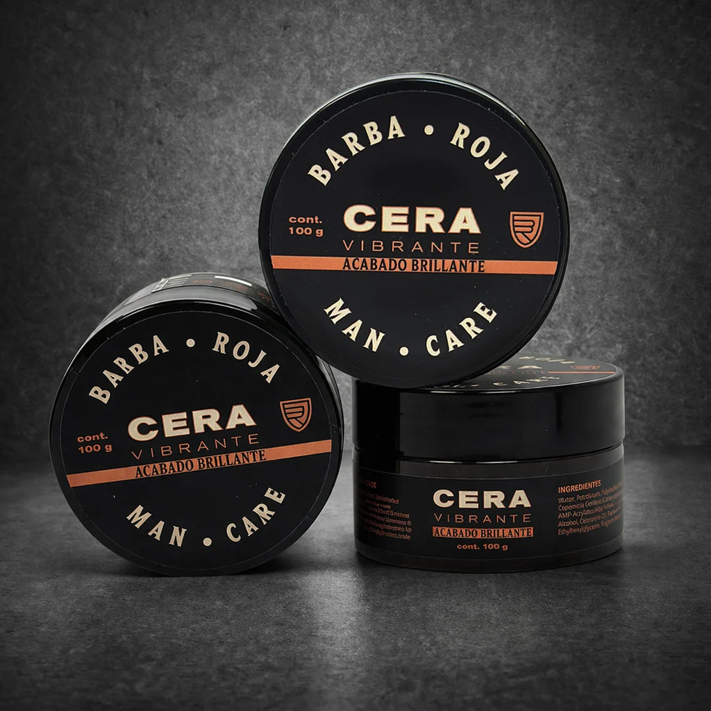 Cera Vibrante para Cabello Barba Roja Acabado Brillante 100g