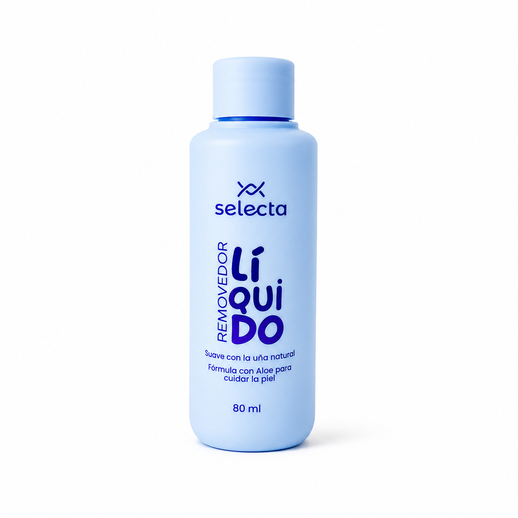 Removedor Líquido Selecta | 80 ml | Fórmula Suave con Aloe Vera para Uñas y Piel