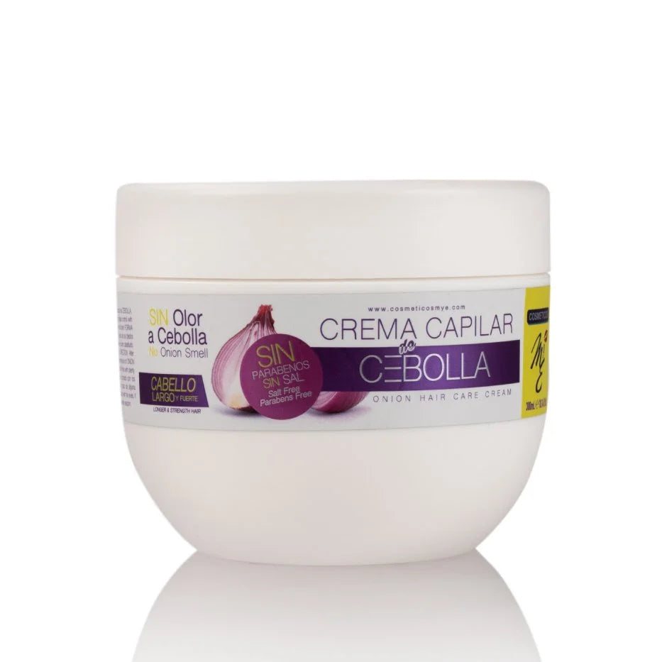 Crema Capilar de Cebolla M&E | Tratamiento para Cabello Largo y Fuerte