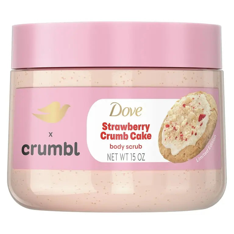 Dove x Crumbl Strawberry Crumb Cake Body Scrub – Exfoliante Corporal Edición Limitada | 15 oz (425g)