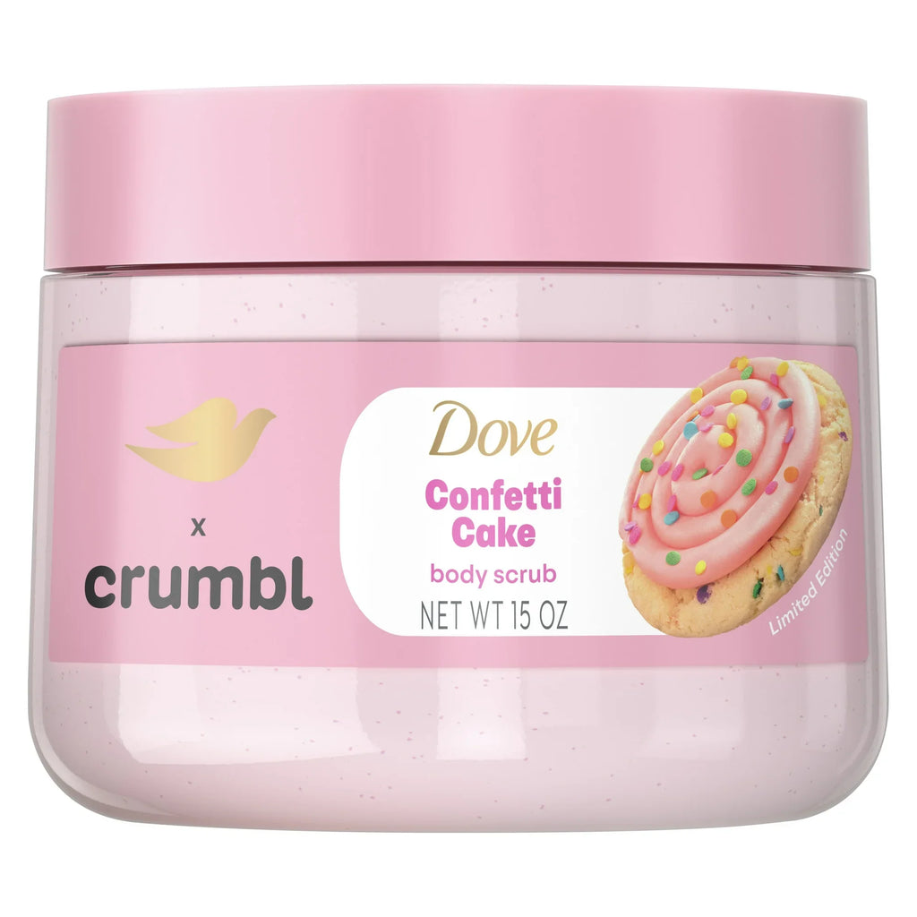 Exfoliante Corporal Dove x Crumbl Confetti Cake (15 oz) | Edición Limitada