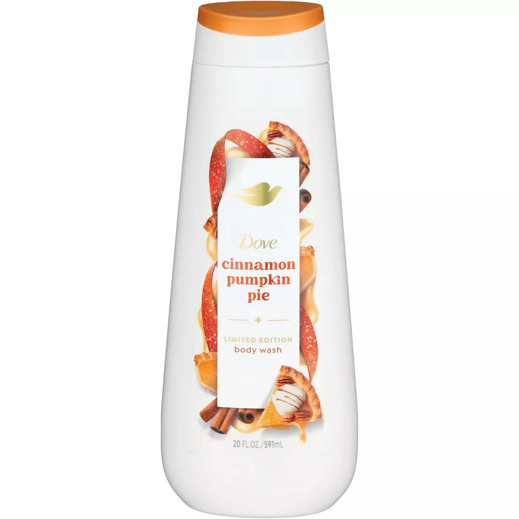 Gel de Baño Nutritivo Dove Limited Edition | Aroma Cinnamon Pumpkin Pie | Limpieza Suave | 20 FL OZ