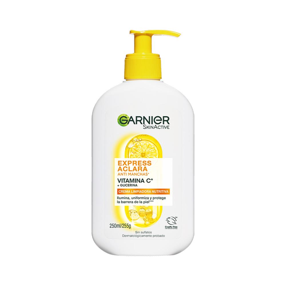 Garnier SkinActive Express Aclara Anti Manchas | Crema Limpiadora Nutritiva (250ml)