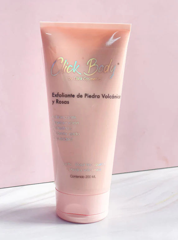 Exfoliante Corporal piedra Volcánica y Rosas Click Hair 200ml