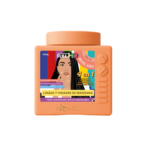 Tratamiento Capilar Nivel Liso Ponto | 4 en 1 Linaza y Vinagre de Manzana | Control de Frizz y Brillo