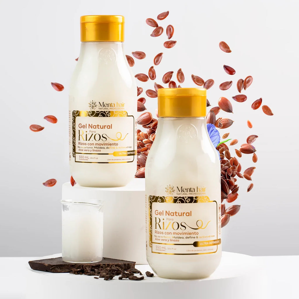 Gelatina Natural para Rizos Menta Hair 550 ml con Linaza y Aloe Vera