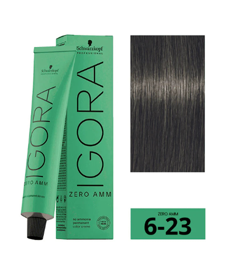 Tinte Igora Zero AMM 6-23 Rubio Oscuro Ceniza Mate | Schwarzkopf Professional (60ml)