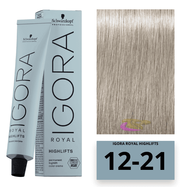 Igora Royal Highlifts 12-21 Rubio Humo Ceniza | Coloración Profesional de Aclaración Extrema