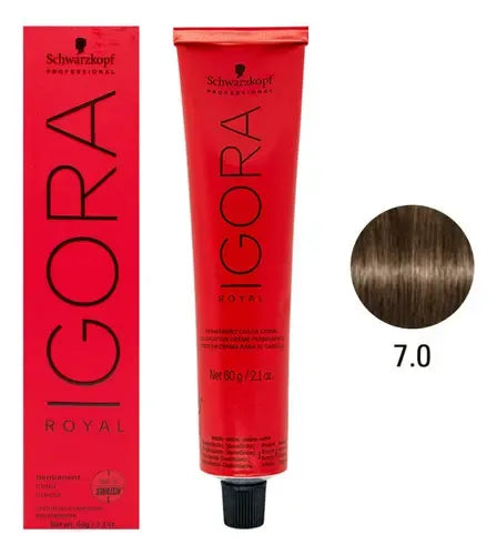 Tinte Igora Royal 7-0 Rubio Medio Natural | Coloración Profesional Permanente (Schwarzkopf)