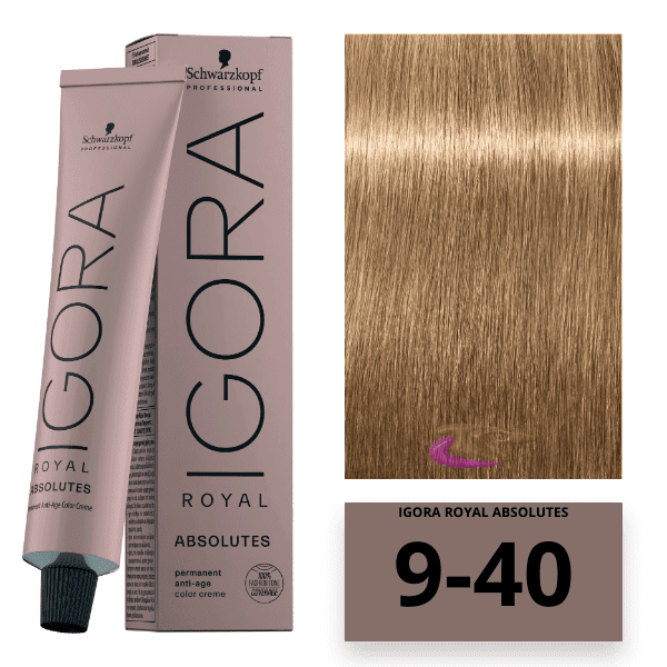 Igora Royal Absolutes 9-40 Rubio Extra Claro Beige Natural | Cobertura y Cuidado Antiedad