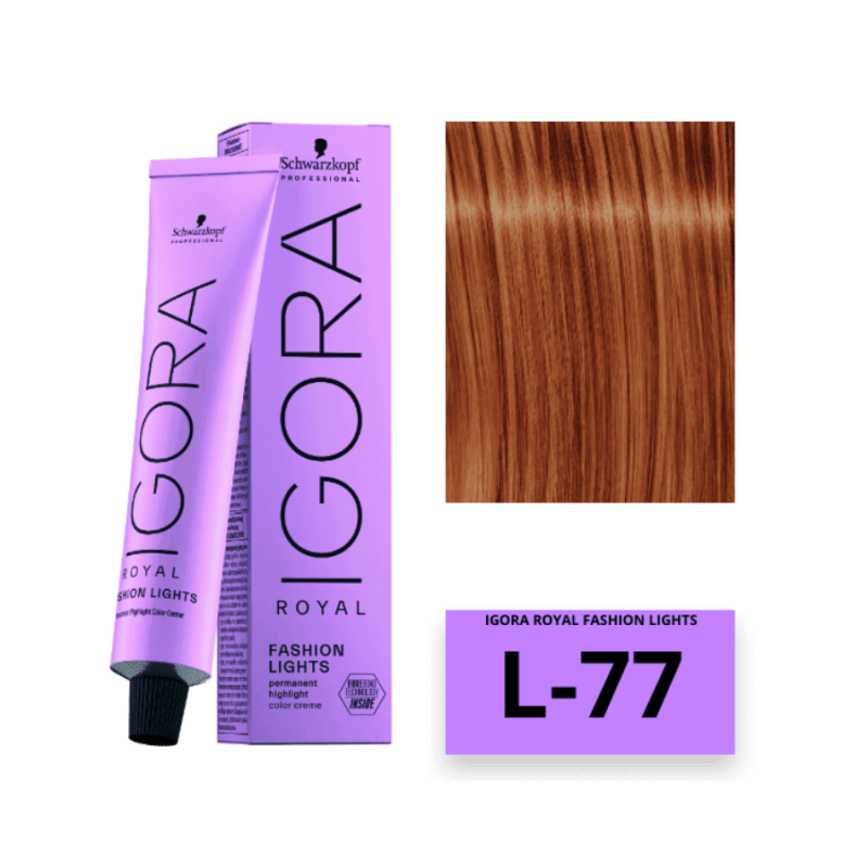 Igora Royal Fashion Lights L-77 Cobre Intenso | Tinte de Aclarado y Color Profesional