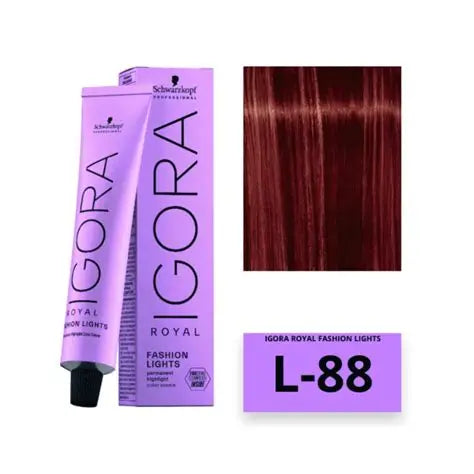 Igora Royal Fashion Lights L-88 Rojo Intenso | Tinte de Aclarado y Color Profesional