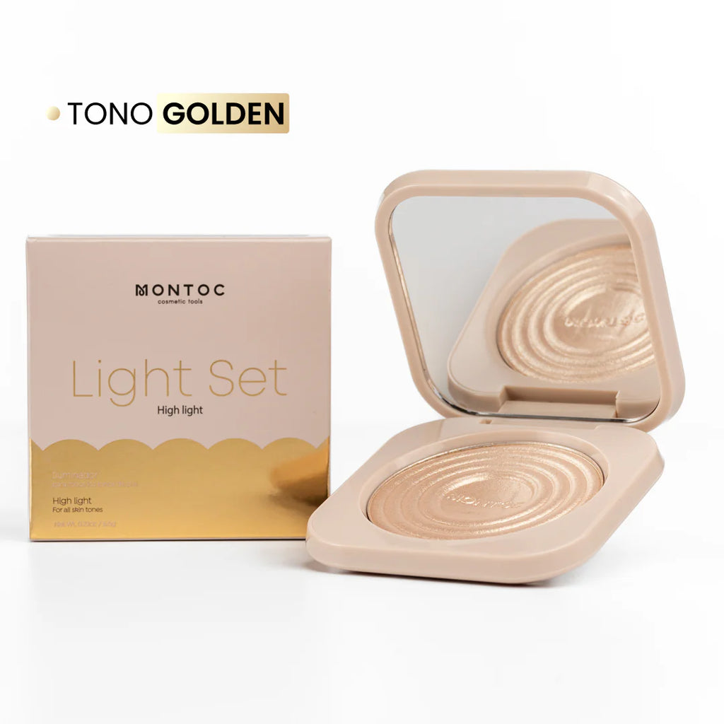 Iluminador en Polvo Montoc Light Set | Tono Golden | Resplandor Radiante para Todo Tipo de Piel