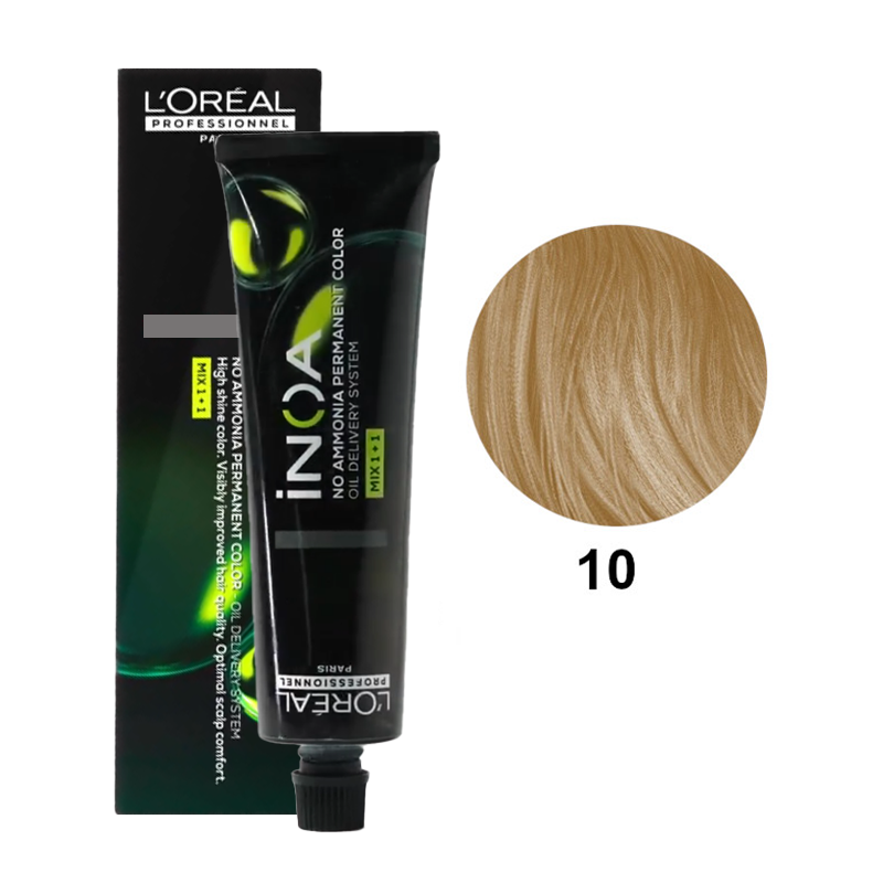 Tinte Permanente sin Amoníaco Inoa Tono 10 Rubio Platino | L'Oréal Professionnel