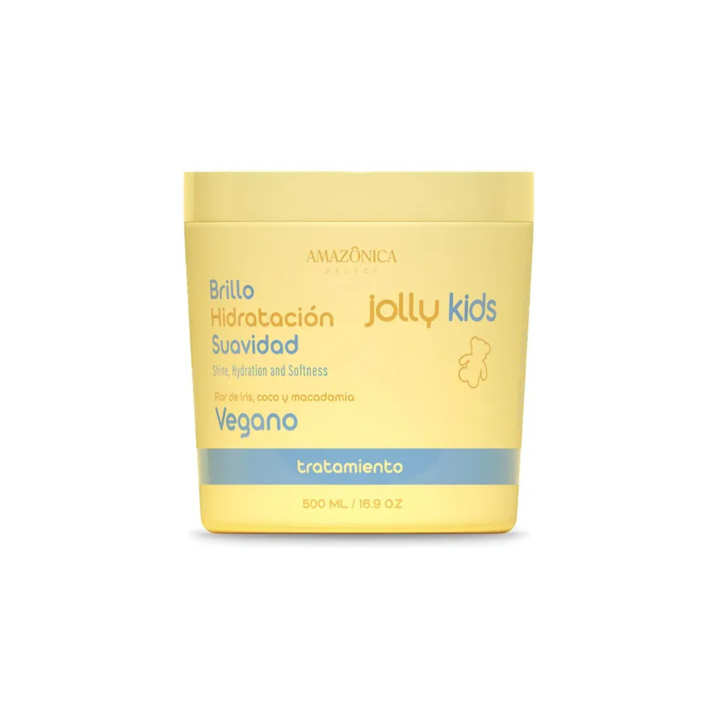 Tratamiento Capilar Vegano Jolly Kids Amazônica Beleza 500ml – Nutrición Profunda con Flor de Iris, Coco y Macadamia