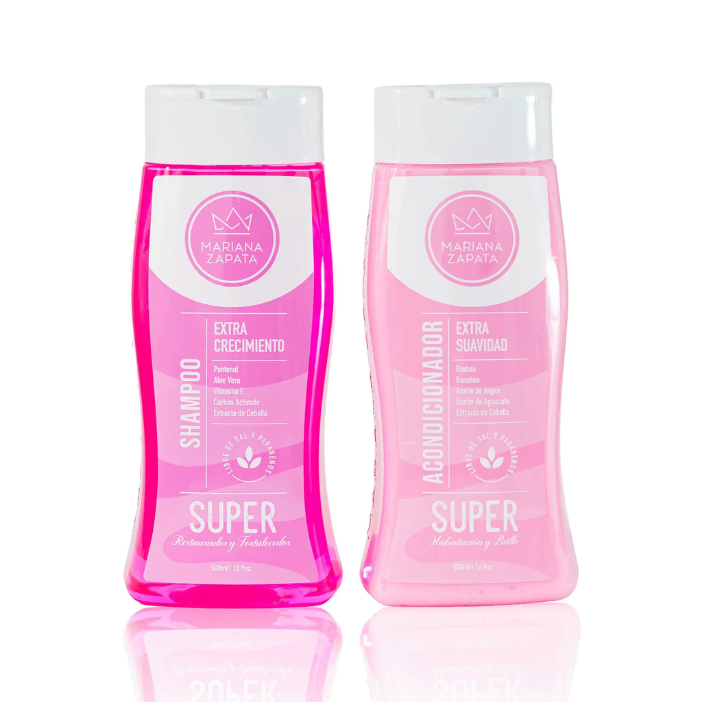 Kit Shampoo y Acondicionador Mariana Zapata 500ml | Extra Crecimiento y Extra Suavidad