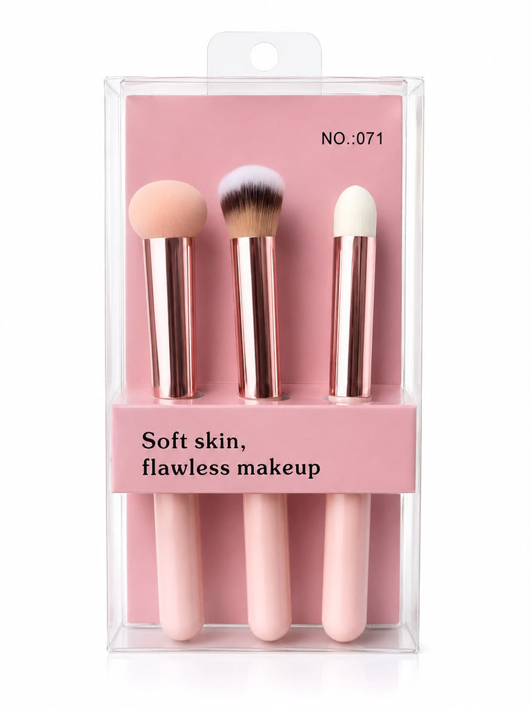 Kit de Brochas de Maquillaje No. 071 con Esponja y Difuminadores