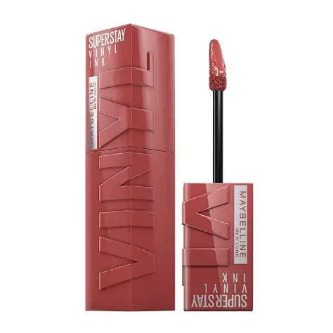 Labial Líquido Maybelline Super Stay Vinyl Ink | Tono Peppy 115 | Acabado Vinilo de Larga Duración