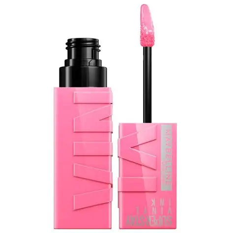 Labial Líquido Maybelline Super Stay Vinyl Ink | Tono Upbeat 155 | Acabado Vinilo de Larga Duración