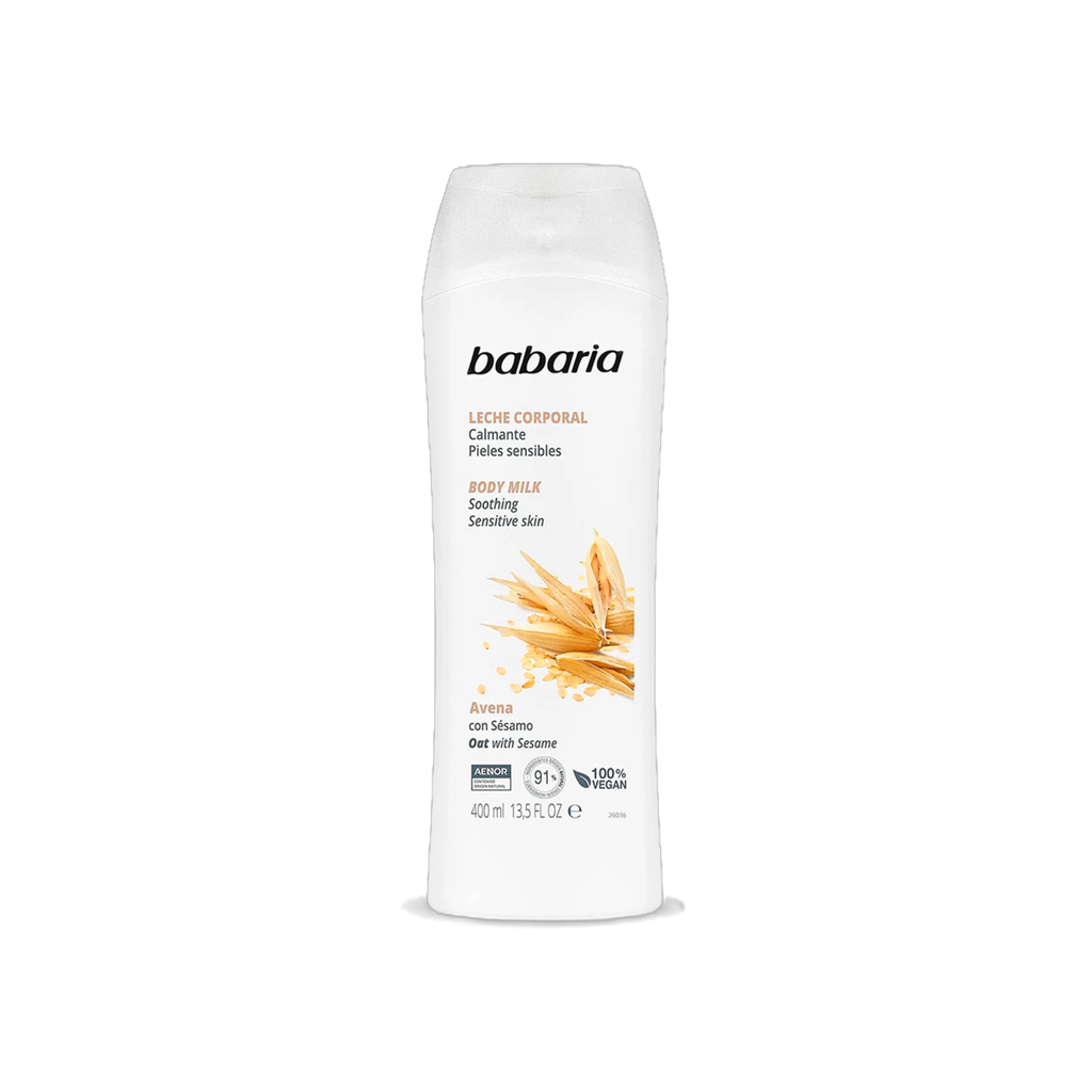 Leche Corporal Calmante Babaria con Avena y Sésamo | Para Pieles Sensibles | 400ml