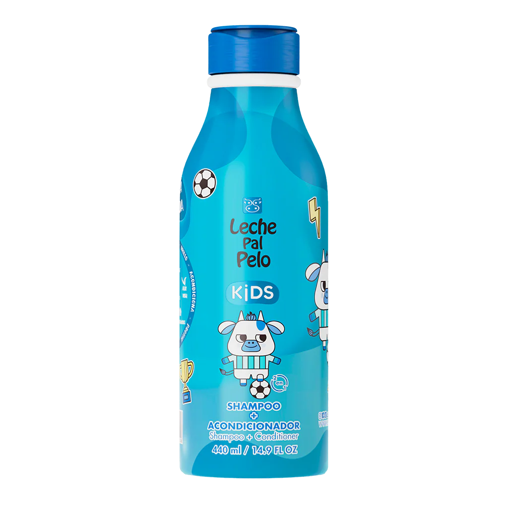 Shampoo + Acondicionador 2 en 1 Leche Pal Pelo Kids | Cuidado Capilar para Niños | 440 ml