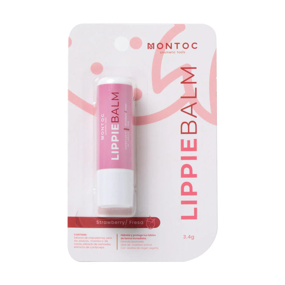 Lippie Balm Fresa Montoc 3.4g | Hidratante Labial Nutritivo
