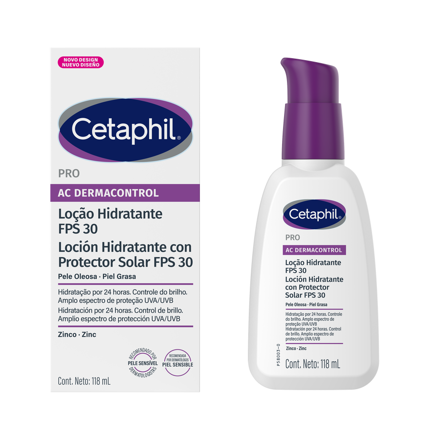 Cetaphil PRO AC Dermacontrol: Loción Hidratante FPS 30 (118 ml)