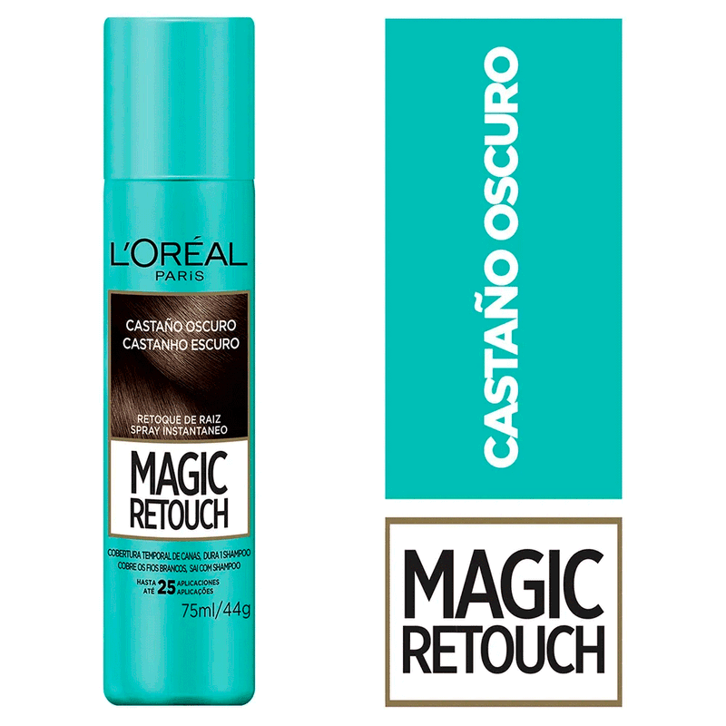 Spray Retoque de Raíz Magic Retouch L'Oréal | Castaño Oscuro | 75 ml