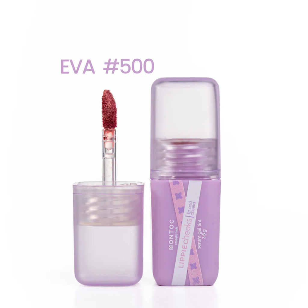 Serum Gel Tint Montoc Lippie Cheeks | Tono Eva #500 | Color Versátil para Labios y Mejillas