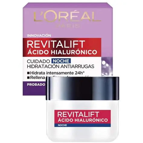 Crema Hidratante Anti-Arrugas de Noche L'Oréal Paris Revitalift Ácido Hialurónico 50 ml