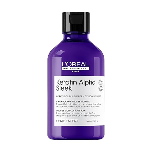Shampoo Profesional L'Oréal Serie Expert Keratin Alpha Sleek | Alisado y Control (300ml)