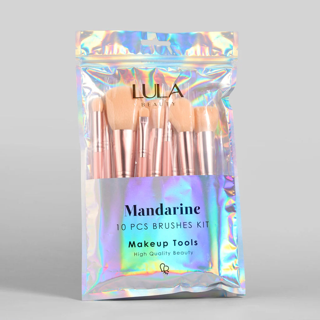 Kit de Brochas de Maquillaje 10 Unidades Mandarine | Lula Beauty