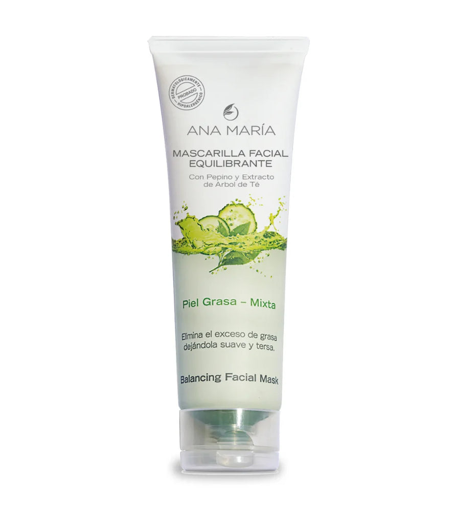 Mascarilla Facial Equilibrante Ana María | Con Pepino y Extracto de Árbol de Té | Para Piel Grasa y Mixta