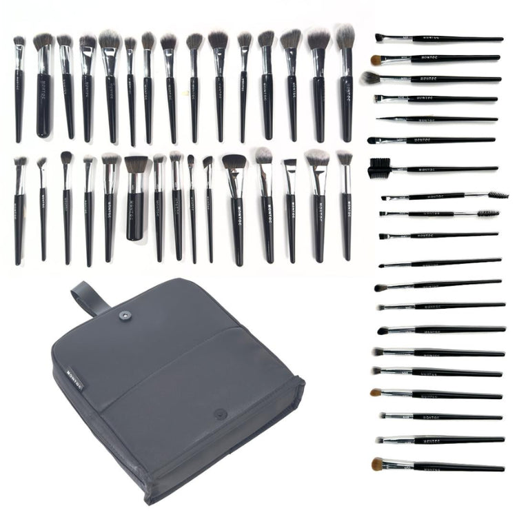 Kit de Brochas de Maquillaje Montoc Profesional con Estuche Organizador | 50 Brochas