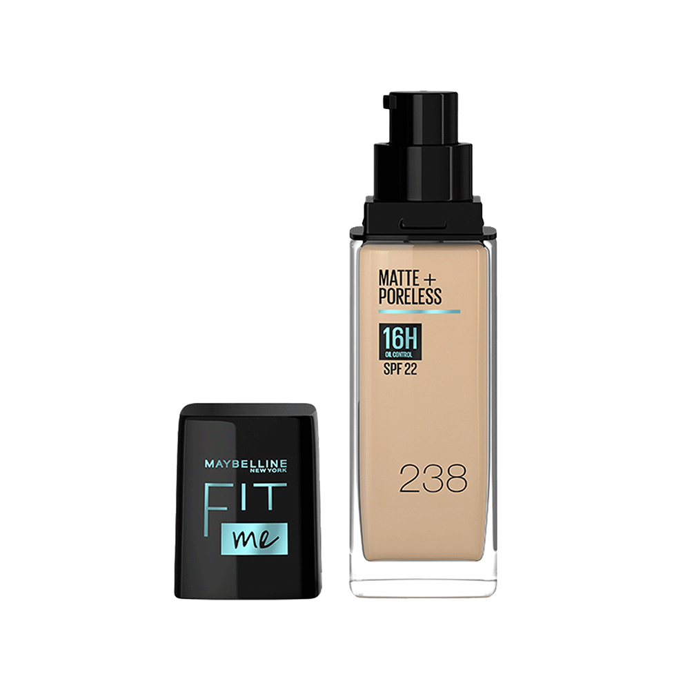 Base de Maquillaje Maybelline Fit Me Matte + Poreless | Tono 238 | 16H Control de Grasa y SPF 22