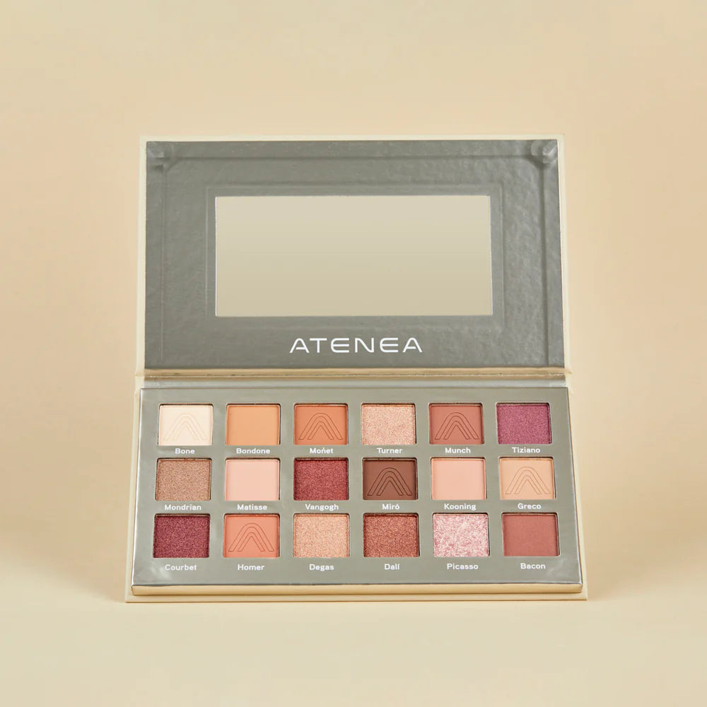 Paleta de Sombras Atenea Art Deco | 18 Tonos Inspirados en el Arte | Acabado Profesional